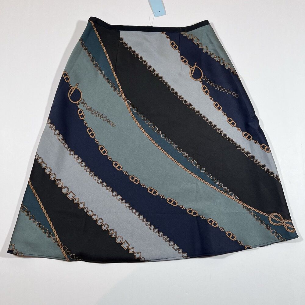 Ann Taylor Striped Equestrian Design Midi Skirt Women's 00P New With Tags! - Picture 5 of 5